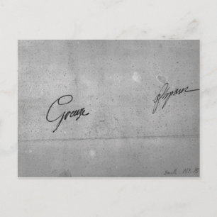 Handtekening van Jean-Baptiste Greuze Briefkaart