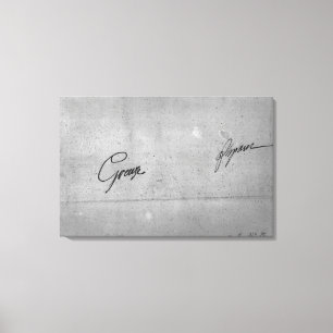 Handtekening van Jean-Baptiste Greuze Canvas Afdruk