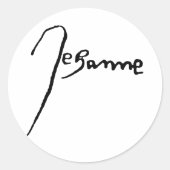 Handtekening van Jeanne d'Arc Ronde Sticker (Voorkant)