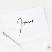 Handtekening van Jeanne d'Arc Ronde Sticker (Envelop)