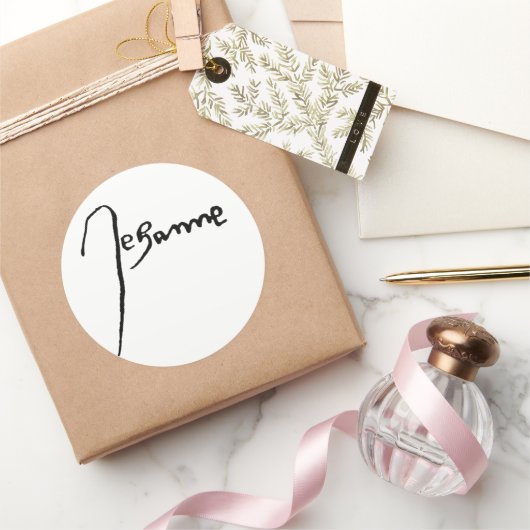 Handtekening van Jeanne d'Arc Ronde Sticker (Geschenken)