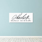 Handtekening van koning Charles I Canvas Afdruk (Insitu (Houten vloer))