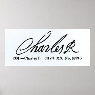 Handtekening van koning Charles I Poster
