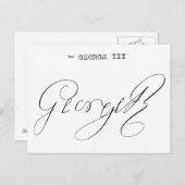Handtekening van koning George III Briefkaart (Voorkant / Achterkant)