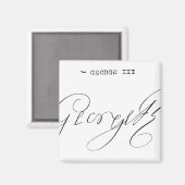 Handtekening van koning George III Magneet (Voorkant / Achterkant)