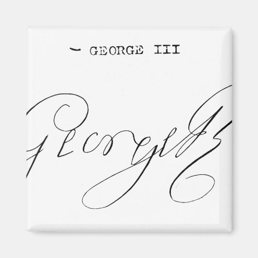 Handtekening van koning George III Magneet (Voorkant)