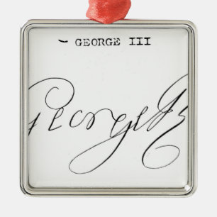 Handtekening van koning George III Metalen Ornament