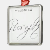 Handtekening van koning George III Metalen Ornament (Links)