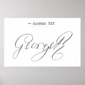 Handtekening van koning George III Poster (Voorkant)