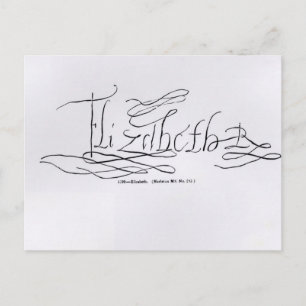 Handtekening van koningin Elizabeth I Briefkaart