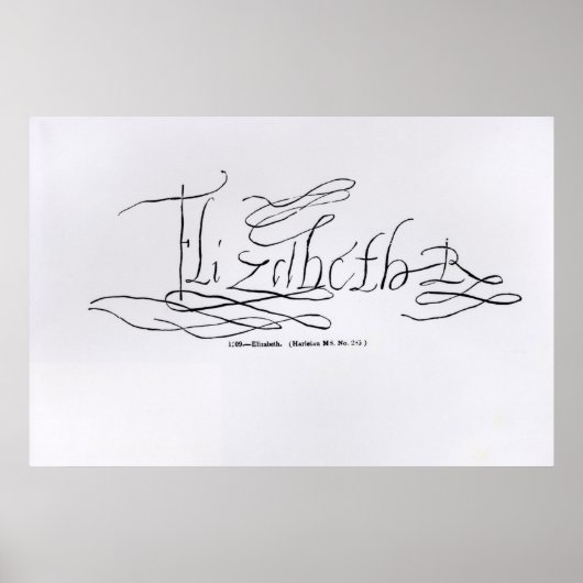 Handtekening van koningin Elizabeth I Poster (Voorkant)