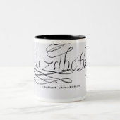 Handtekening van koningin Elizabeth I Tweekleurige Koffiemok (Center)