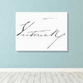 Handtekening van koningin Victoria (pen en inkt op Canvas Afdruk (Insitu (Houten vloer))