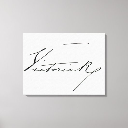 Handtekening van koningin Victoria (pen en inkt op Canvas Afdruk (Voorkant)