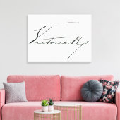 Handtekening van koningin Victoria (pen en inkt op Canvas Afdruk (Insitu (Woonkamer))