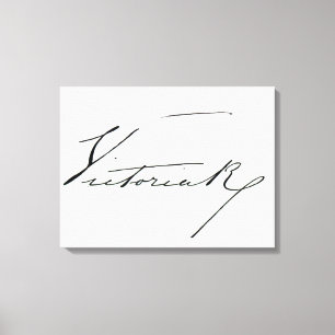 Handtekening van koningin Victoria (pen en inkt op Canvas Afdruk