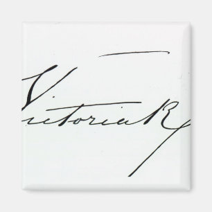 Handtekening van koningin Victoria (pen en inkt op Magneet
