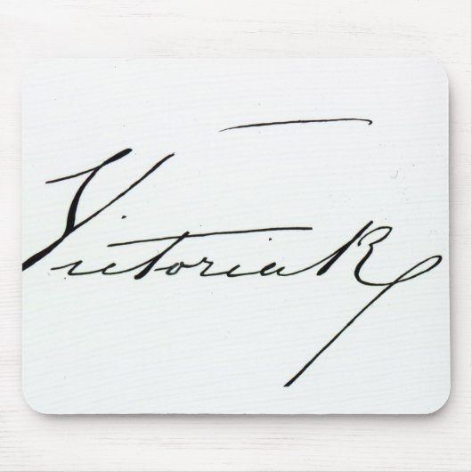 Handtekening van koningin Victoria (pen en inkt op Muismat (Voorkant)