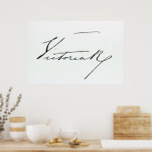 Handtekening van koningin Victoria (pen en inkt op Poster (Keuken)