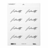 Handtekening van Mormoonse profeet Joseph Smith Etiket (Full Sheet)