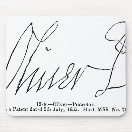 Handtekening van Oliver Cromwell Lord Protector Muismat (Voorkant)