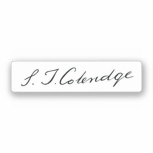 Handtekening van Samuel Taylor Coleridge Sticker