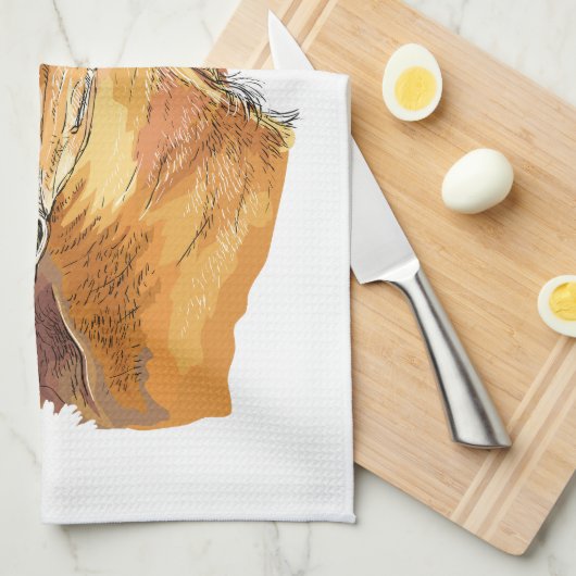 Handtekening van schattig schort theedoek (Quarter Fold)