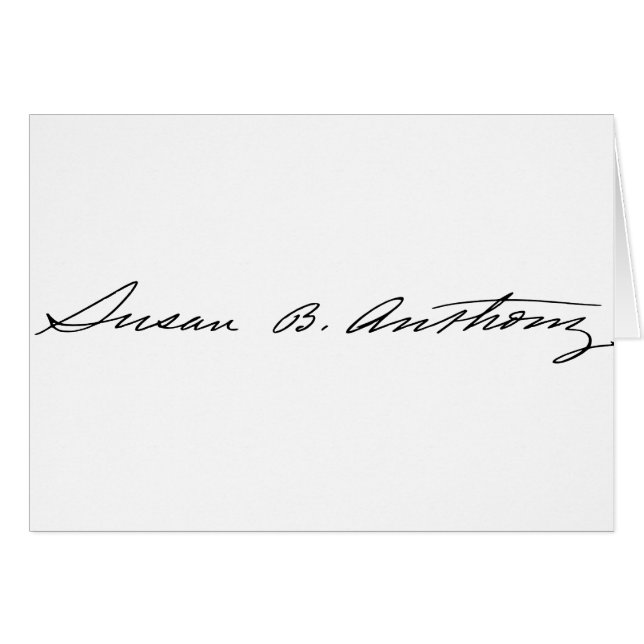 Handtekening van Suffragette Susan B. Anthony (Voorkant Horizontaal)