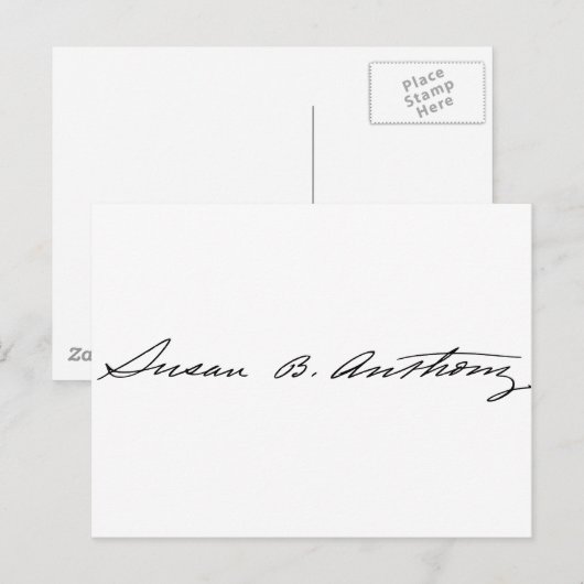 Handtekening van Suffragette Susan B. Anthony Briefkaart (Voorkant / Achterkant)
