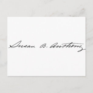 Handtekening van Suffragette Susan B. Anthony Briefkaart