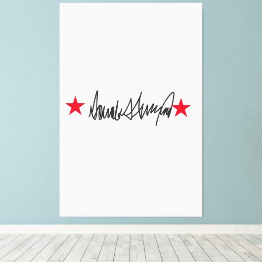 Handtekening van Trump Canvas Afdruk (Insitu (Houten vloer))