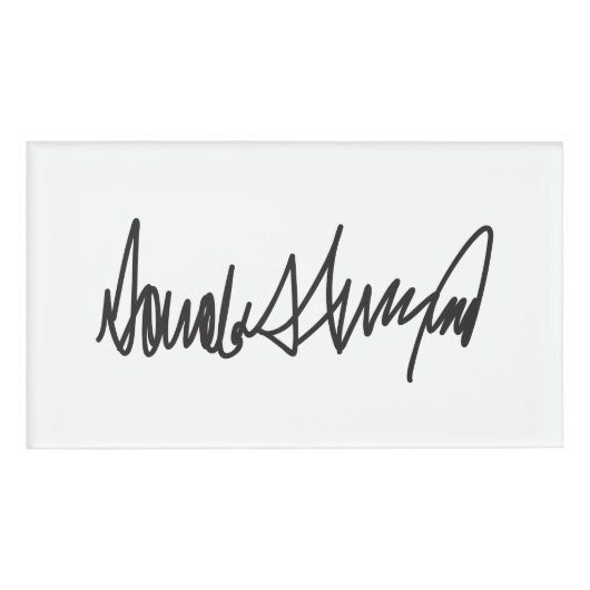 Handtekening van Trump Naambadge (Voorkant)