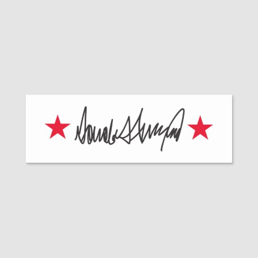 Handtekening van Trump Naamplaatje (Voorkant)