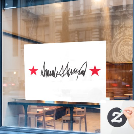 Handtekening van Trump Raamsticker (Cafe Raam)