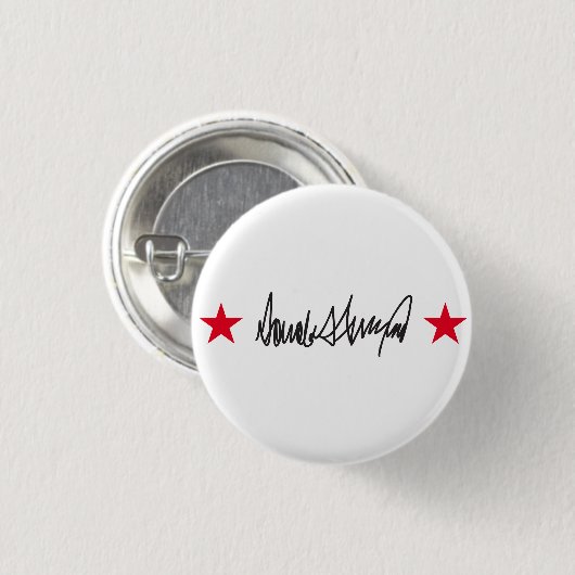 Handtekening van Trump Ronde Button 3,2 Cm (Voorkant /achterkant)