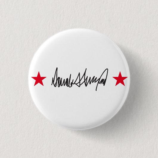 Handtekening van Trump Ronde Button 3,2 Cm (Voorkant)
