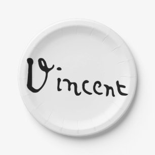 Handtekening van Vincent Van Gogh Papieren Bordje