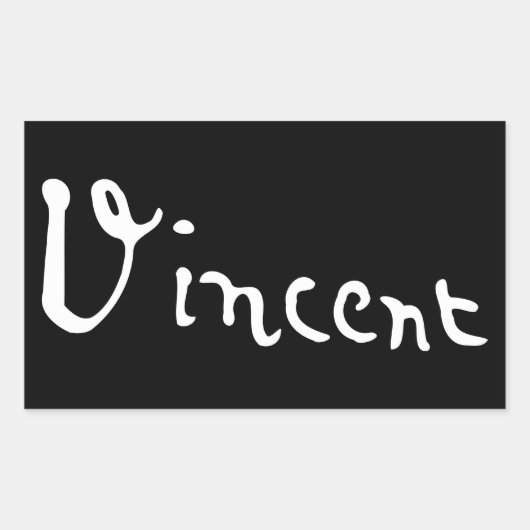Handtekening van Vincent Van Gogh Rechthoekige Sticker (Voorkant)