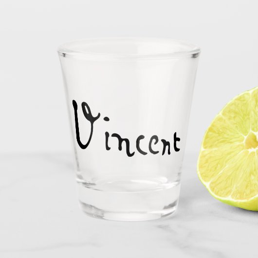 Handtekening van Vincent Van Gogh Shot Glas (Voorkant)