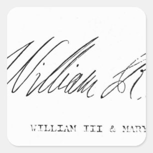Handtekening van William III of England Vierkante Sticker
