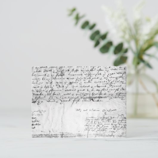 Handtekening van William Shakespeare, 1616 Briefkaart (Staand voorkant)