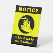 Handtekening veiligheids-tablet reclamebord met voetstuk (Voorkant)