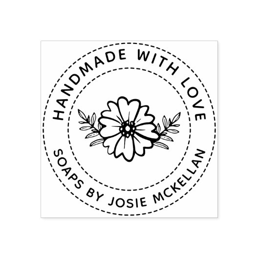 Handtekening ventilator handgemaakt met liefde rubberstempel (Afrduk)