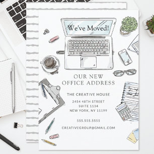 Handtekening Verplaatsingsaankondiging Kantoor Aankondiging