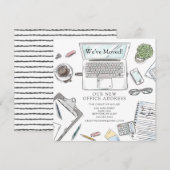 Handtekening Verplaatsingsaankondiging Kantoor Aankondiging (Voorkant / Achterkant)