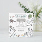 Handtekening Verplaatsingsaankondiging Kantoor Aankondiging (Staand voorkant)