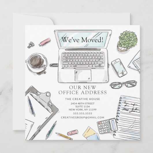 Handtekening Verplaatsingsaankondiging Kantoor Aankondiging (Voorkant)