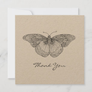 Handtekening vlinder Hartelijk dank Bedankkaart