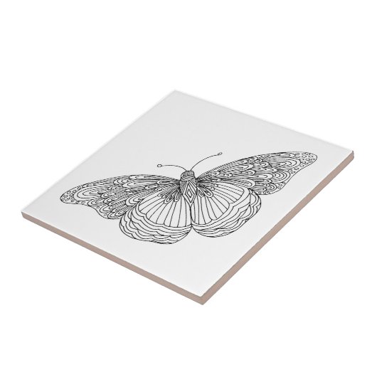 Handtekening vlinder tegeltje (Zijkant)