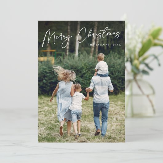 handtekening | Vrolijke Kerstmis verticale foto Feestdagenkaart (Staand voorkant)